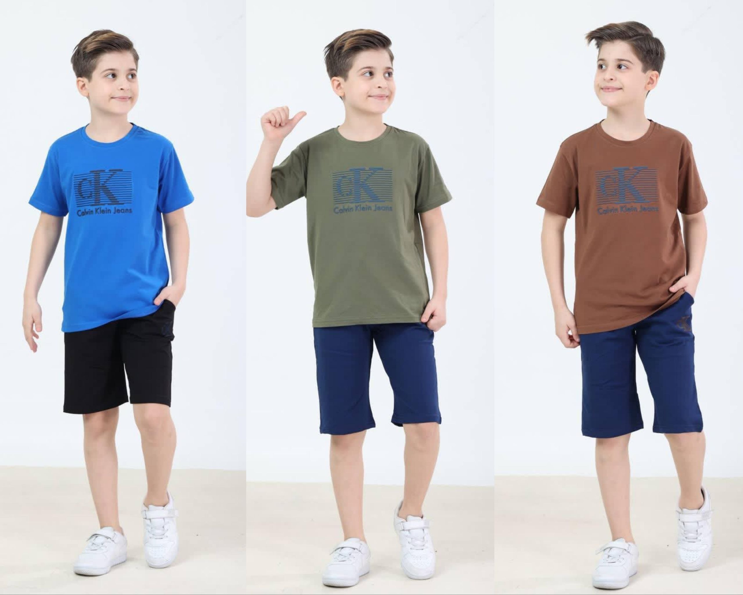 Boys' Logo Print T-Shirt & Shorts Set - Multicolor — Product image