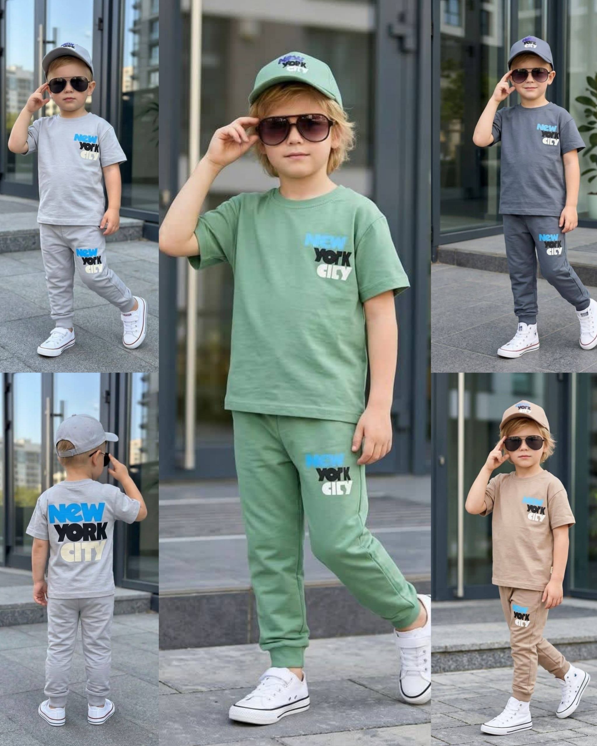 Boys' New York City Print T-Shirt & Joggers Set - Multicolor