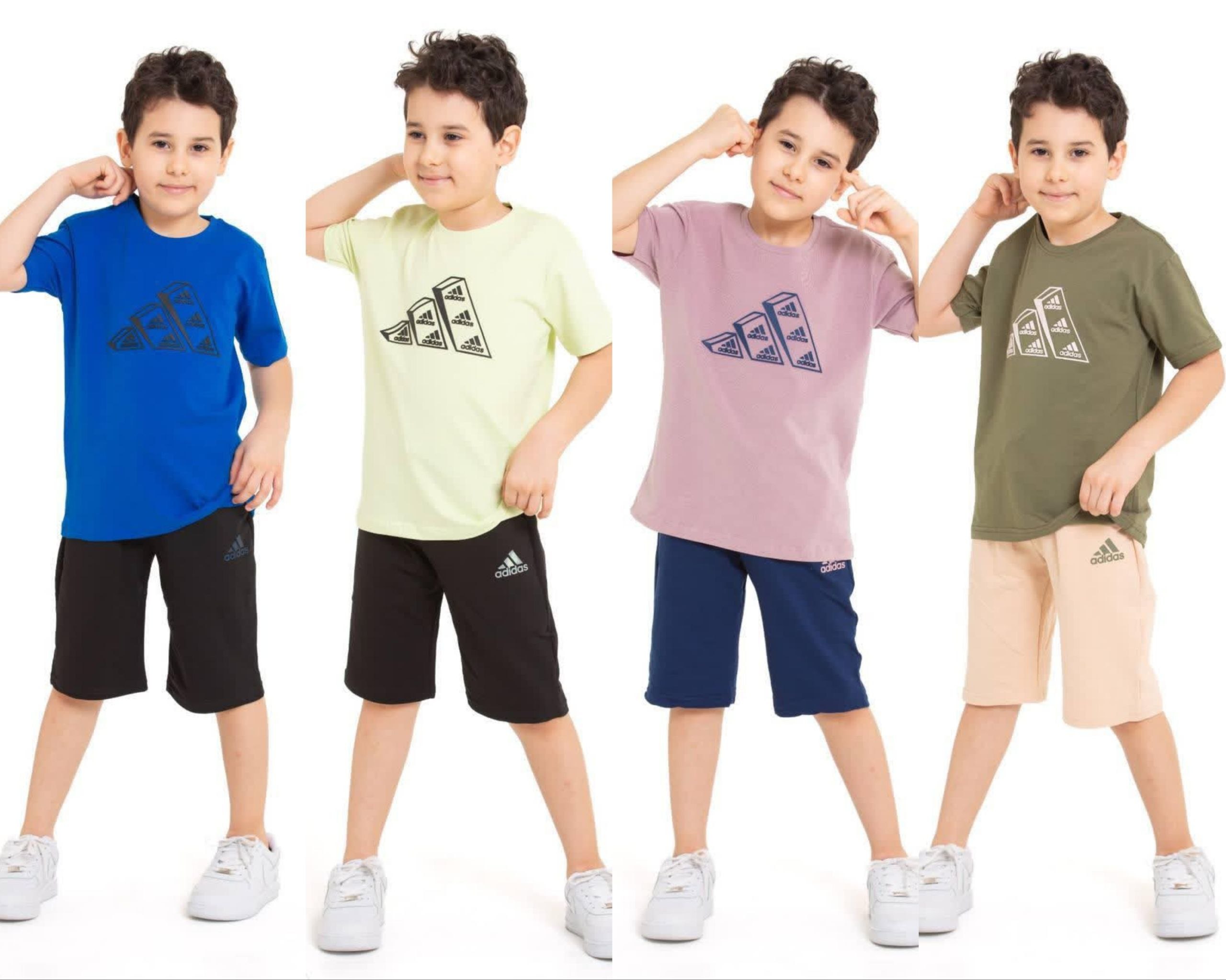 Boys' Sporty Logo T-Shirt & Shorts Set - Multicolor — Product image
