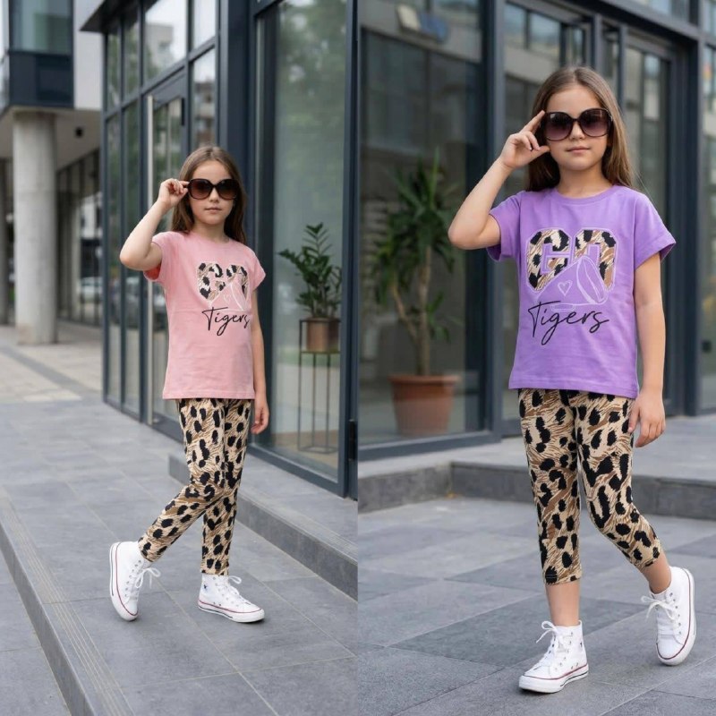 Girls' GO Tigers T-Shirt & Leopard Leggings Set - Multicolor — Product image